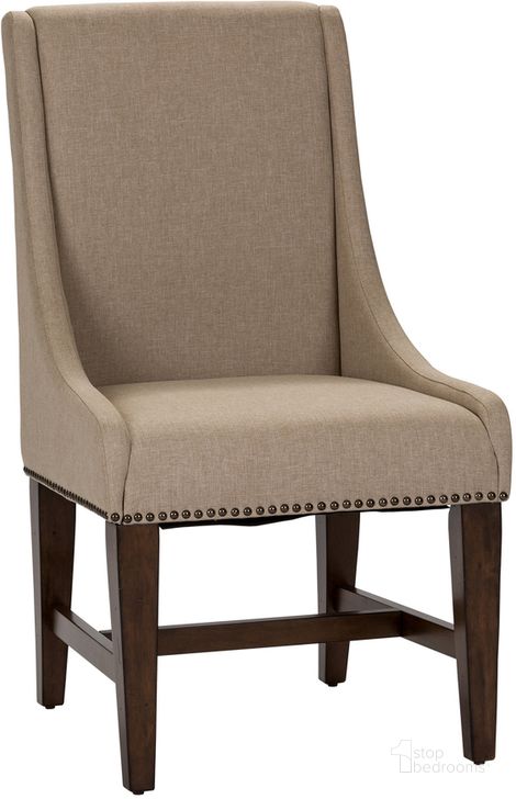 The appearance of Armand Antique Brownstone Upholstered Side Chair set of 2 designed by Liberty in the traditional interior design. This beige piece of furniture  was selected by 1StopBedrooms from Armand Collection to add a touch of cosiness and style into your home. Sku: 242-C6501S. Material: Fabric. Product Type: Side Chair. Image1