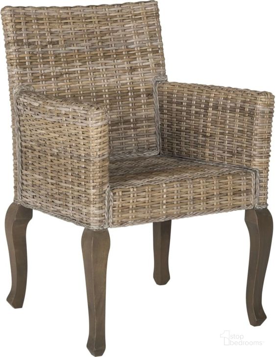 The appearance of Armando Natural Wicker Dining Chair designed by Safavieh in the traditional interior design. This natural piece of furniture  was selected by 1StopBedrooms from Armando Collection to add a touch of cosiness and style into your home. Sku: SEA8019A-SET2. Product Type: Dining Chair. Material: Rattan. Image1