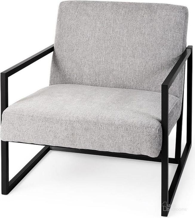 The appearance of Armelle Gray Fabric Seat With Black Metal Frame Accent Chair designed by Mercana in the modern / contemporary interior design. This black and gray piece of furniture  was selected by 1StopBedrooms from Armelle Collection to add a touch of cosiness and style into your home. Sku: 69453. Material: Metal. Product Type: Accent Chair. Image1