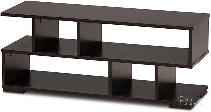 The appearance of Arne Modern And Contemporary Dark Brown Finished Wood Tv Stand designed by Baxton Studio in the modern / contemporary interior design. This dark brown piece of furniture  was selected by 1StopBedrooms from Arne Collection to add a touch of cosiness and style into your home. Sku: TV8001-Wenge-TV. Material: Wood. Product Type: TV Stand. Image1