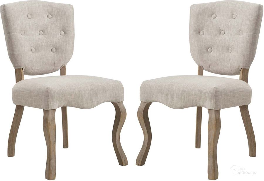 The appearance of Array Beige Dining Side Chair Set of 2 designed by Modway in the modern / contemporary interior design. This beige piece of furniture  was selected by 1StopBedrooms from Array Collection to add a touch of cosiness and style into your home. Sku: EEI-3383-BEI. Material: Fabric. Product Type: Side Chair. Image1