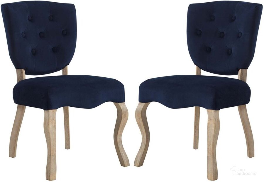 The appearance of Array Dining Side Chair Set of 2 In Midnight Blue designed by Modway in the rustic / southwestern interior design. This midnight blue piece of furniture  was selected by 1StopBedrooms from Array Collection to add a touch of cosiness and style into your home. Sku: EEI-3381-MID. Product Type: Side Chair. Material: Foam. Image1