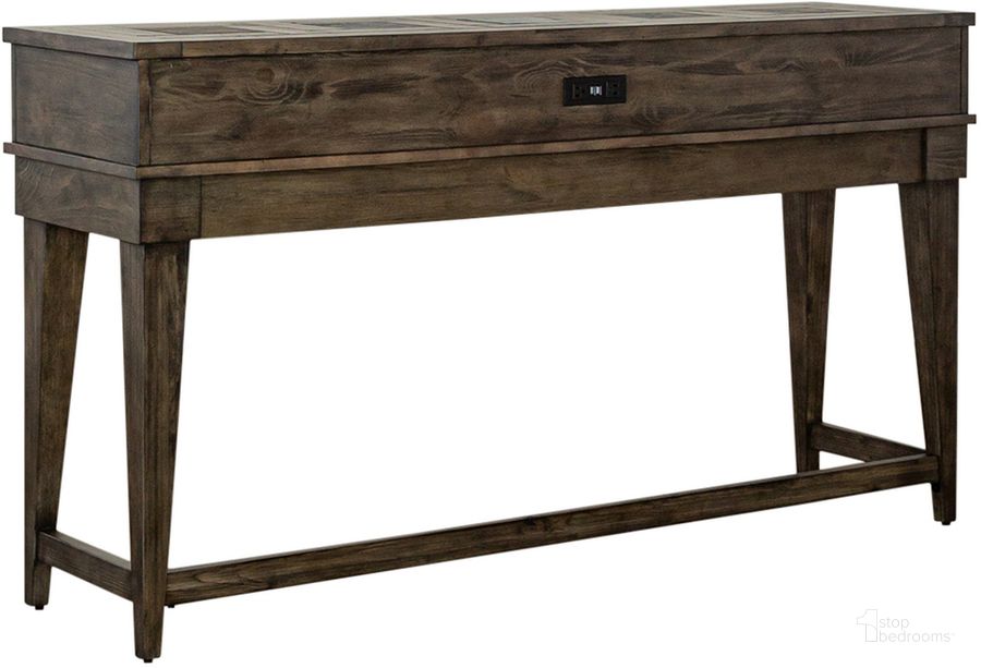 The appearance of Arrowcreek Console Bar Table designed by Liberty in the rustic / southwestern interior design. This weathered stone piece of furniture  was selected by 1StopBedrooms from Arrowcreek Collection to add a touch of cosiness and style into your home. Sku: 226-OT6537. Product Type: Bar Table. Material: Solid Pine. Image1