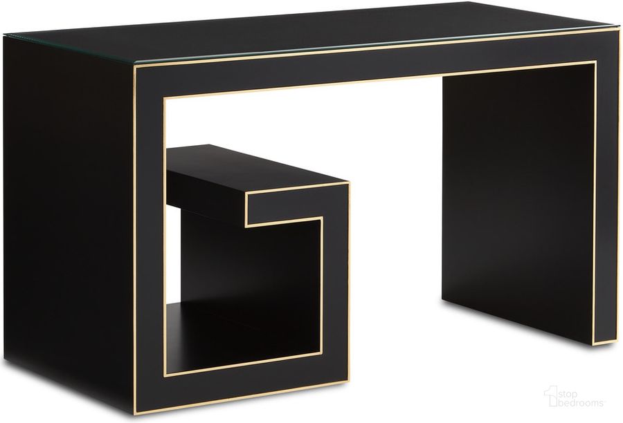 The appearance of Artemis Black Writing Desk designed by Currey & Company in the modern / contemporary interior design. This black piece of furniture  was selected by 1StopBedrooms from Barry Goralnick Collection to add a touch of cosiness and style into your home. Sku: 3000-0213. Material: Wood. Product Type: Writing Desk. Image1