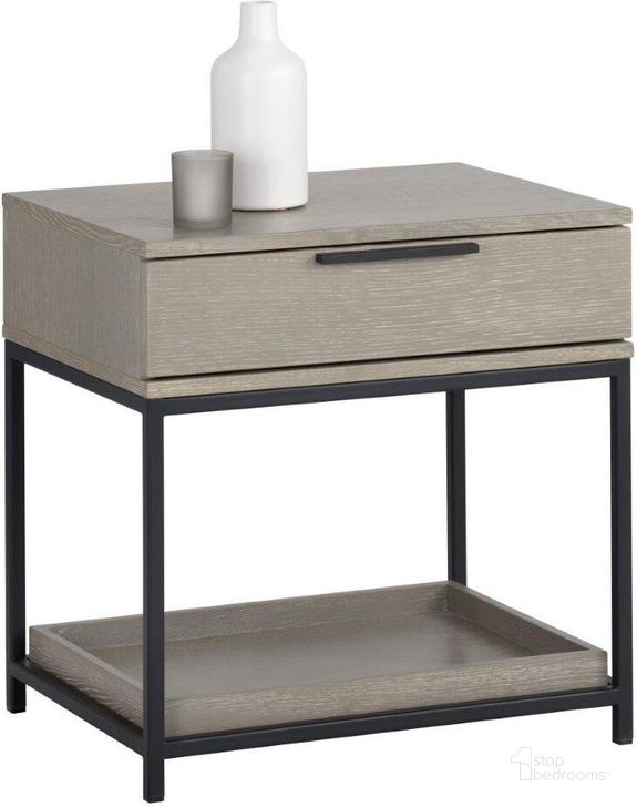 The appearance of Rebel Nightstand - Black - Taupe designed by Sunpan in the transitional interior design. This black and gray piece of furniture  was selected by 1StopBedrooms from Artezia Collection to add a touch of cosiness and style into your home. Sku: 104608. Material: Wood. Product Type: Nightstand. Image1