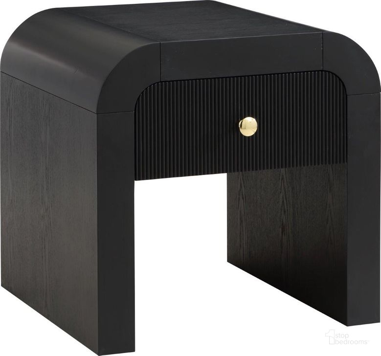 The appearance of Artisto Black End Table designed by Meridian in the modern / contemporary interior design. This black piece of furniture  was selected by 1StopBedrooms from Artisto Collection to add a touch of cosiness and style into your home. Sku: 888Black-ET. Material: Wood. Product Type: End Table. Image1