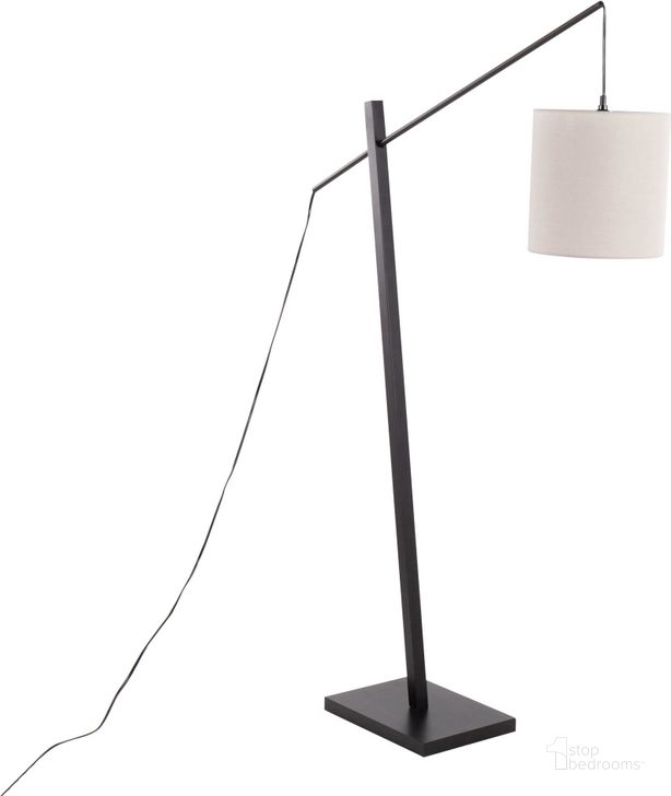 The appearance of Arturo Contemporary Floor Lamp In Black Wood And Black Steel With Grey Fabric Shade designed by Lumisource in the modern / contemporary interior design. This black piece of furniture  was selected by 1StopBedrooms from Arturo Collection to add a touch of cosiness and style into your home. Sku: LS-ARTUROFL BKGY. Material: Polyester. Product Type: Floor Lamp. Image1
