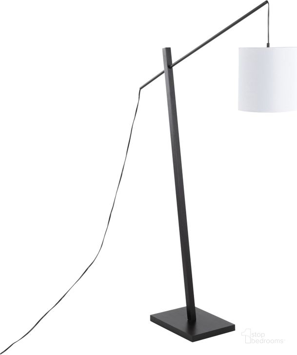 The appearance of Arturo Contemporary Floor Lamp In Black Wood And Black Steel With White Fabric Shade designed by Lumisource in the modern / contemporary interior design. This black piece of furniture  was selected by 1StopBedrooms from Arturo Collection to add a touch of cosiness and style into your home. Sku: LS-ARTUROFL BKW. Material: Polyester. Product Type: Floor Lamp. Image1