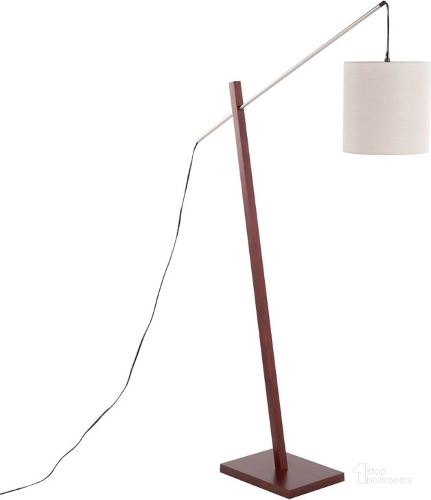 The appearance of Arturo Contemporary Floor Lamp In Walnut Wood And Satin Nickel With Grey Fabric Shade designed by Lumisource in the modern / contemporary interior design. This walnut piece of furniture  was selected by 1StopBedrooms from Arturo Collection to add a touch of cosiness and style into your home. Sku: LS-ARTUROFL WLGY. Material: Polyester. Product Type: Floor Lamp. Image1