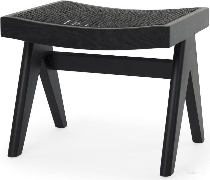 The appearance of Arvin Black Wooden Stool designed by Mercana in the modern / contemporary interior design. This black piece of furniture  was selected by 1StopBedrooms from Arvin Collection to add a touch of cosiness and style into your home. Sku: 70071. Material: Wood. Product Type: Bench. Image1