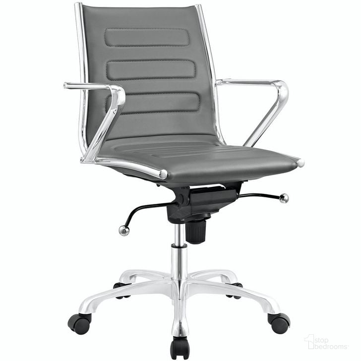 The appearance of Ascend Mid Back Office Chair In Gray designed by Modway in the modern / contemporary interior design. This gray piece of furniture  was selected by 1StopBedrooms from Ascend Collection to add a touch of cosiness and style into your home. Sku: EEI-2214-GRY. Product Type: Office Chair. Material: Chrome. Image1