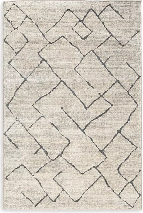The appearance of Ashbertly Gray And Cream Large Rug designed by Signature Design by Ashley in the modern / contemporary interior design. This gray/cream piece of furniture  was selected by 1StopBedrooms from Ashbertly Collection to add a touch of cosiness and style into your home. Sku: R406001. Material: Fabric. Product Type: Rug. Image1