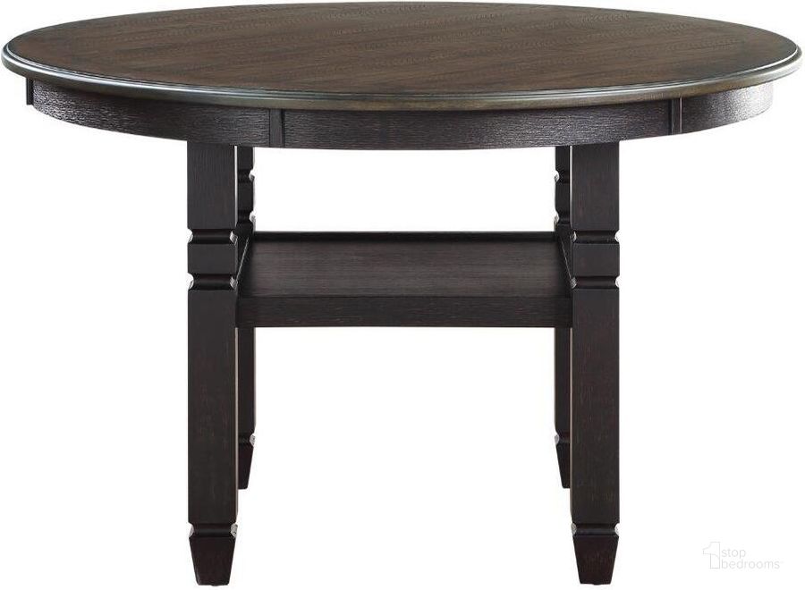 The appearance of Asher Brown And Black Dining Table designed by Homelegance in the transitional interior design. This black piece of furniture  was selected by 1StopBedrooms from Asher Collection to add a touch of cosiness and style into your home. Sku: 5800BK-48RD. Table Base Style: Pedestal. Table Top Shape: Round. Material: Wood. Product Type: Dining Table. Image1