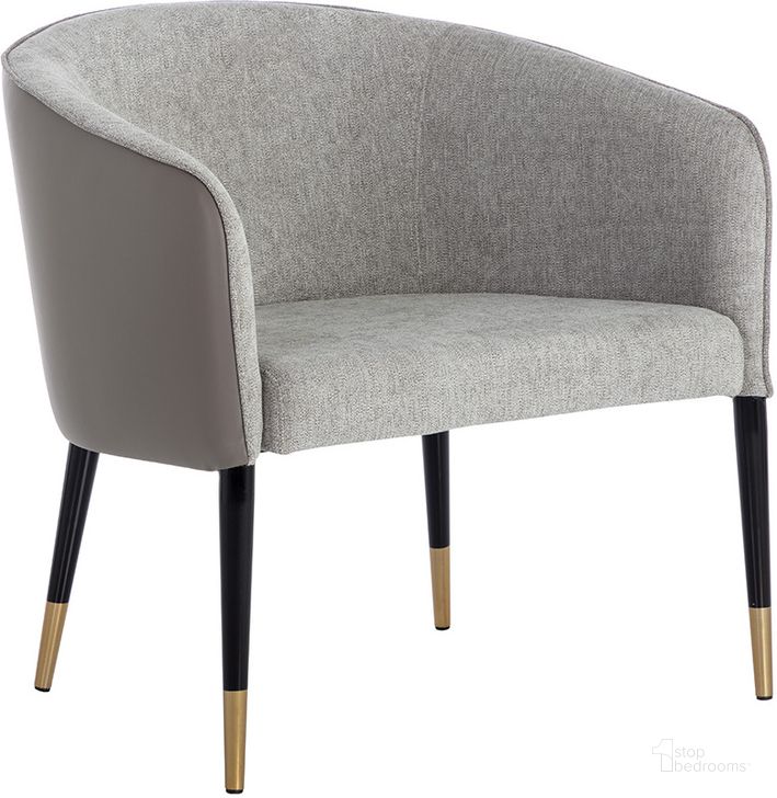 The appearance of Asher Lounge Chair In Flint Grey And Napa Taupe designed by Sunpan in the modern / contemporary interior design. This grey piece of furniture  was selected by 1StopBedrooms from Asher Collection to add a touch of cosiness and style into your home. Sku: 109359. Material: Faux Leather. Product Type: Lounge Chair. Image1