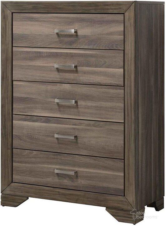 The appearance of Asheville Chest (Driftwood) designed by Bernards in the modern / contemporary interior design. This driftwood piece of furniture  was selected by 1StopBedrooms from Asheville Collection to add a touch of cosiness and style into your home. Sku: 1655. Product Type: Chest. Material: Melamine. Image1