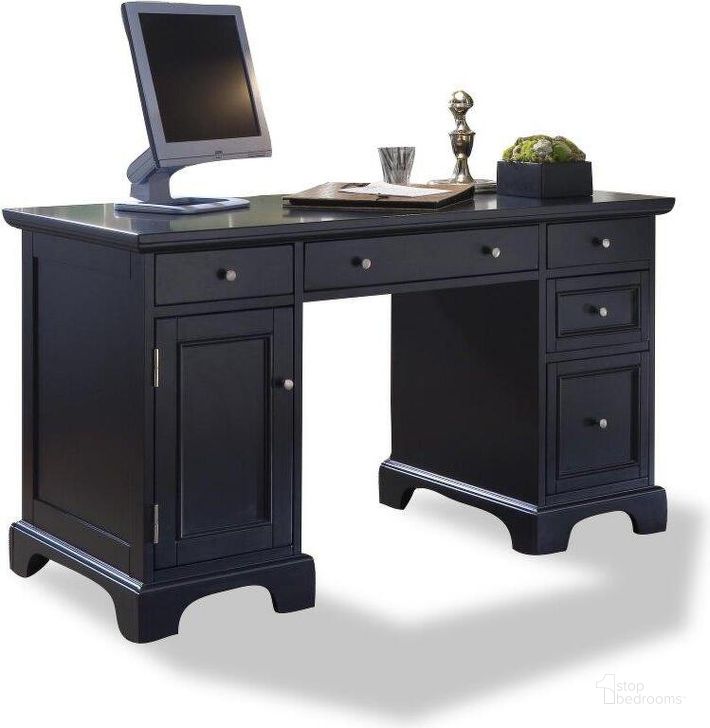 The appearance of Ashford Black Pedestal Desk designed by Homestyles in the traditional interior design. This black piece of furniture  was selected by 1StopBedrooms from Ashford Collection to add a touch of cosiness and style into your home. Sku: 5531-181;5531-182. Material: Wood. Product Type: Desk. Image1