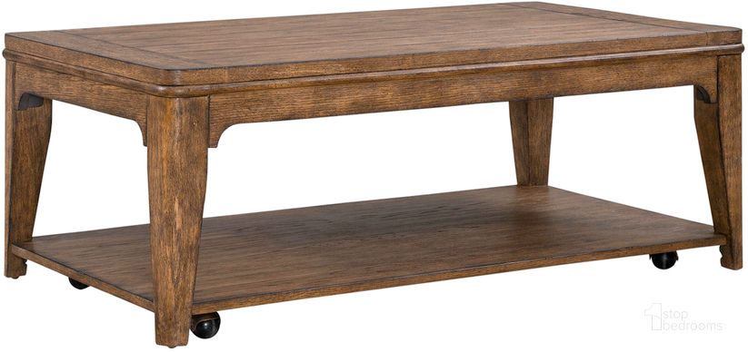 The appearance of Ashford Rectangular Cocktail Table In Medium Brown designed by Liberty in the transitional interior design. This medium brown piece of furniture  was selected by 1StopBedrooms from Ashford Collection to add a touch of cosiness and style into your home. Sku: 246-OT1010. Product Type: Cocktail Table. Material: Rubberwood. Image1