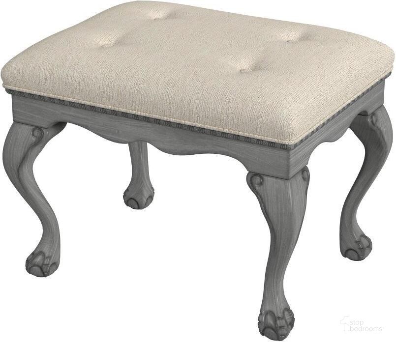 The appearance of Ashford Upholstered Vanity Stool In Gray designed by Butler Specialty Company in the traditional interior design. This gray piece of furniture  was selected by 1StopBedrooms from Ashford Collection to add a touch of cosiness and style into your home. Sku: 2627418. Material: Rattan. Product Type: Vanity Stool. Image1