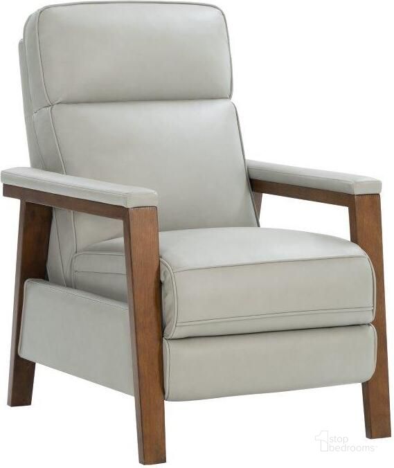The appearance of Ashland Push Thru The Arms Recliner In Corbett Chromium designed by BarcaLounger in the modern / contemporary interior design. This corbett chromium piece of furniture  was selected by 1StopBedrooms from Ashland Collection to add a touch of cosiness and style into your home. Sku: 71187570791. Material: Leather. Product Type: Recliner. Image1