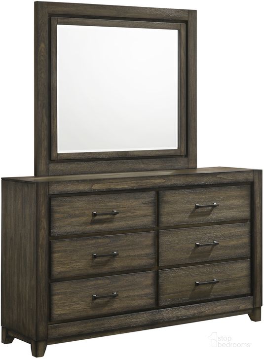 The appearance of Ashland Rustic Brown Mirror designed by New Classic in the transitional interior design. This brown piece of furniture  was selected by 1StopBedrooms from Ashland Collection to add a touch of cosiness and style into your home. Sku: B923-060. Product Type: Dresser Mirror. Image1