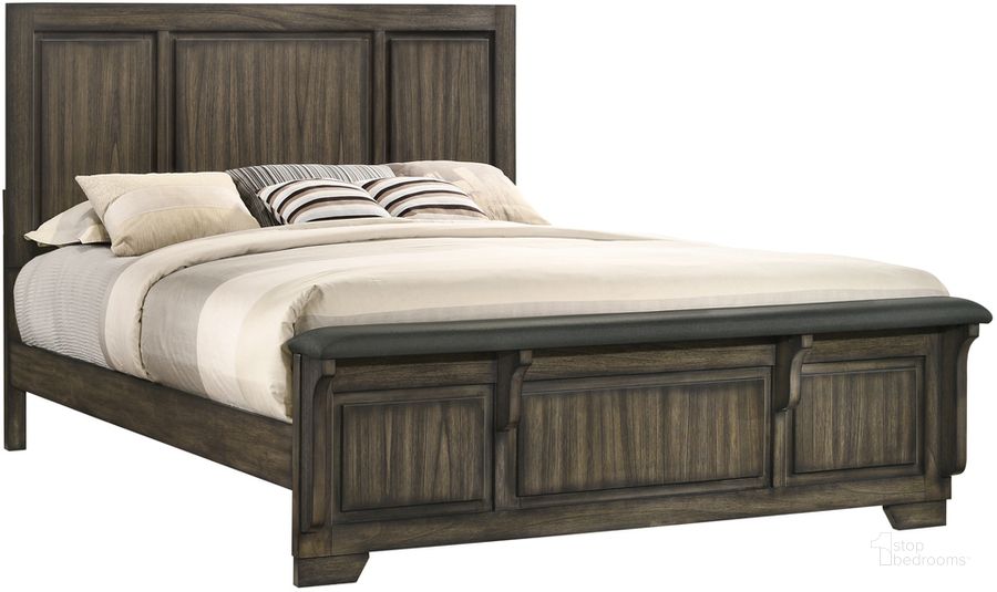 The appearance of Ashland Rustic Brown Queen Panel Bed designed by New Classic in the transitional interior design. This brown piece of furniture  was selected by 1StopBedrooms from Ashland Collection to add a touch of cosiness and style into your home. Sku: B923-310;B923-320;B923-330. Bed Type: Panel Bed. Product Type: Panel Bed. Bed Size: Queen. Image1