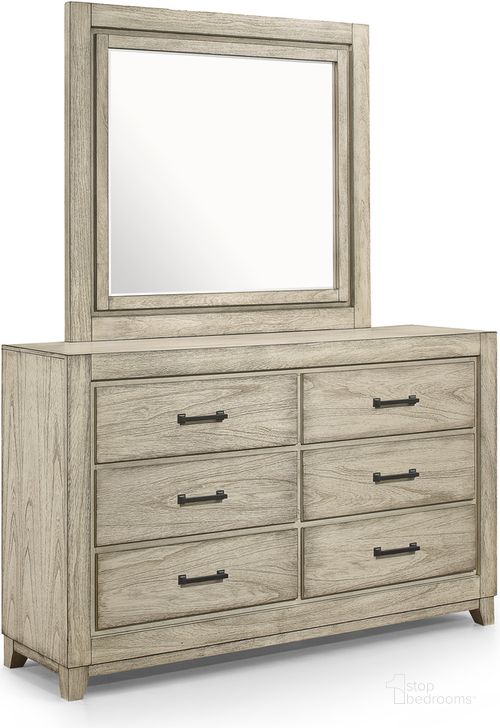 The appearance of Ashland Rustic White Mirror designed by New Classic in the transitional interior design. This white piece of furniture  was selected by 1StopBedrooms from Ashland Collection to add a touch of cosiness and style into your home. Sku: B923W-060. Product Type: Mirror. Image1