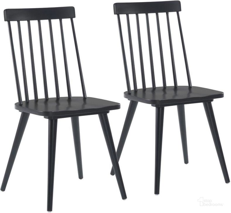 The appearance of Ashley Dining Chair Set of 2 Black designed by Zuo Modern in the modern / contemporary interior design. This black piece of furniture  was selected by 1StopBedrooms from Ashley Collection to add a touch of cosiness and style into your home. Sku: 101846. Product Type: Dining Chair. Material: Rubberwood. Image1