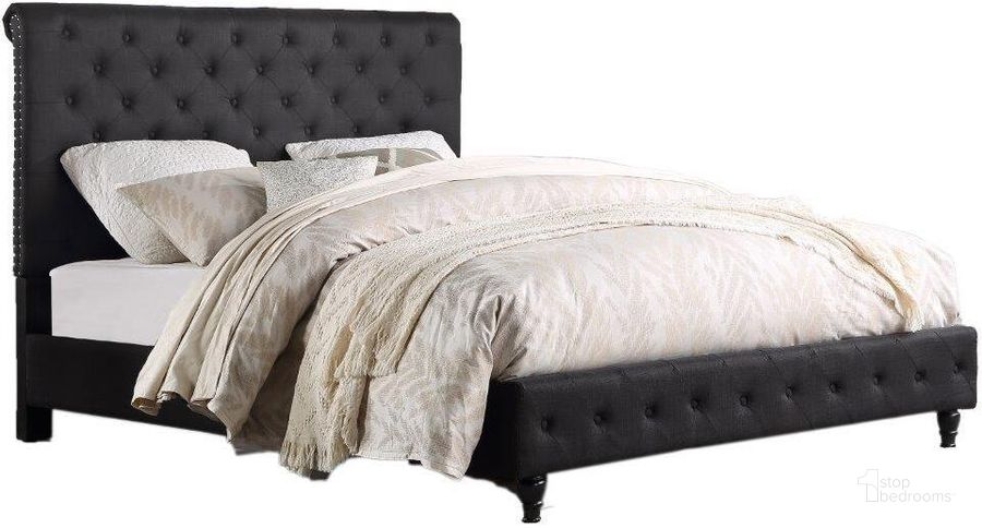 The appearance of Ashley Tufted Transitional Linen Fabric King Bed In Black designed by Best Master Furniture in the transitional interior design. This black piece of furniture  was selected by 1StopBedrooms from Ashley Collection to add a touch of cosiness and style into your home. Sku: YY132BLKEK-1;YY132BLKEK-2. Bed Type: Platform Bed. Material: Upholstered. Product Type: Platform Bed. Bed Size: King. Image1