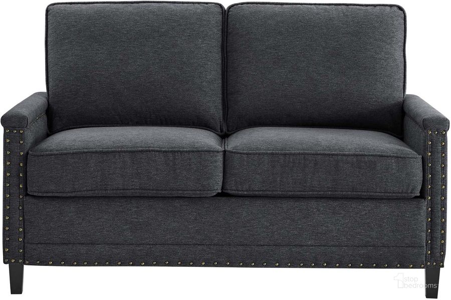 The appearance of Ashton Upholstered Fabric Loveseat In Charcoal designed by Modway in the modern / contemporary interior design. This charcoal piece of furniture  was selected by 1StopBedrooms from Ashton Collection to add a touch of cosiness and style into your home. Sku: EEI-4985-CHA. Material: Metal. Product Type: Loveseat. Image1