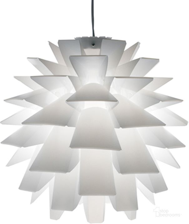 The appearance of Asparagus White Polymer Pendant Lighting designed by Nuevo in the modern / contemporary interior design. This white piece of furniture  was selected by 1StopBedrooms from Asparagus Collection to add a touch of cosiness and style into your home. Sku: HGVF130. Product Type: Pendant Lighting. Material: Polymer.