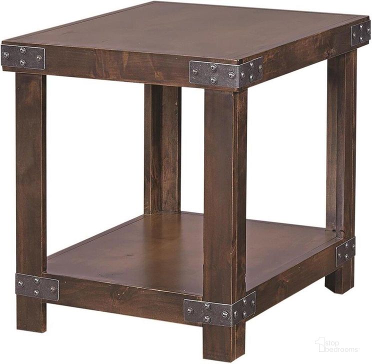 The appearance of Aspenhome Industrial End Table in Tobacco designed by Aspenhome in the modern / contemporary interior design. This tobacco piece of furniture  was selected by 1StopBedrooms from Industrial Collection to add a touch of cosiness and style into your home. Sku: DN914-TOB. Material: Metal. Product Type: End Table.