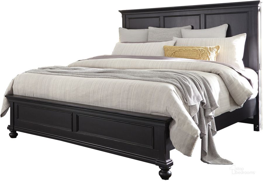 The appearance of Aspenhome Oxford King Panel Bed In Black designed by Aspenhome in the modern / contemporary interior design. This black piece of furniture  was selected by 1StopBedrooms from Oxford Collection to add a touch of cosiness and style into your home. Sku: I07-415-BLK;I07-407-BLK;I07-406-BLK. Bed Type: Panel Bed. Material: Wood. Product Type: Panel Bed. Bed Size: King. Image1