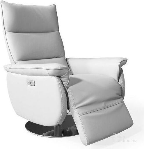 The appearance of Aston White Leather Swivel Recliner designed by Bellini Modern Living in the transitional interior design. This white piece of furniture  was selected by 1StopBedrooms from Aston Collection to add a touch of cosiness and style into your home. Sku: Aston WHT. Product Type: Recliner. Image1