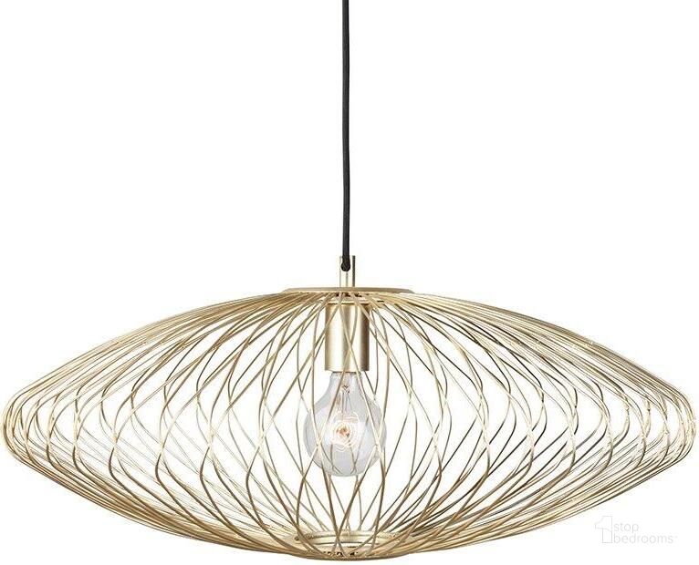 The appearance of Astra Gold Metal Pendant designed by Nuevo in the modern / contemporary interior design. This gold piece of furniture  was selected by 1StopBedrooms from Astra Collection to add a touch of cosiness and style into your home. Sku: HGMO202. Material: Metal. Product Type: Pendant Lighting. Image1