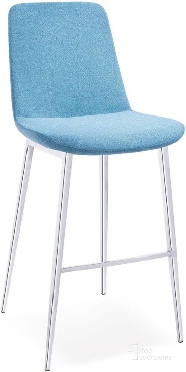The appearance of Athena Blue Bar Stool Set of 2 designed by Bellini Modern Living in the modern / contemporary interior design. This blue piece of furniture  was selected by 1StopBedrooms from Athena Collection to add a touch of cosiness and style into your home. Sku: Athena-B BLU. Product Type: Barstool. Image1