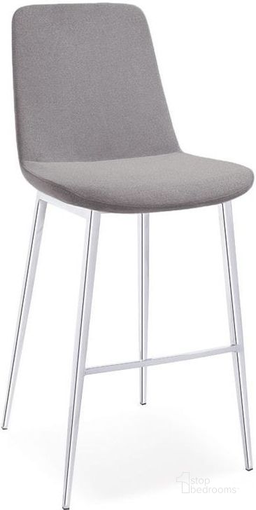 The appearance of Athena Grey Bar Stool Set of 2 designed by Bellini Modern Living in the modern / contemporary interior design. This gray piece of furniture  was selected by 1StopBedrooms from Athena Collection to add a touch of cosiness and style into your home. Sku: Athena-B LGY. Product Type: Barstool.