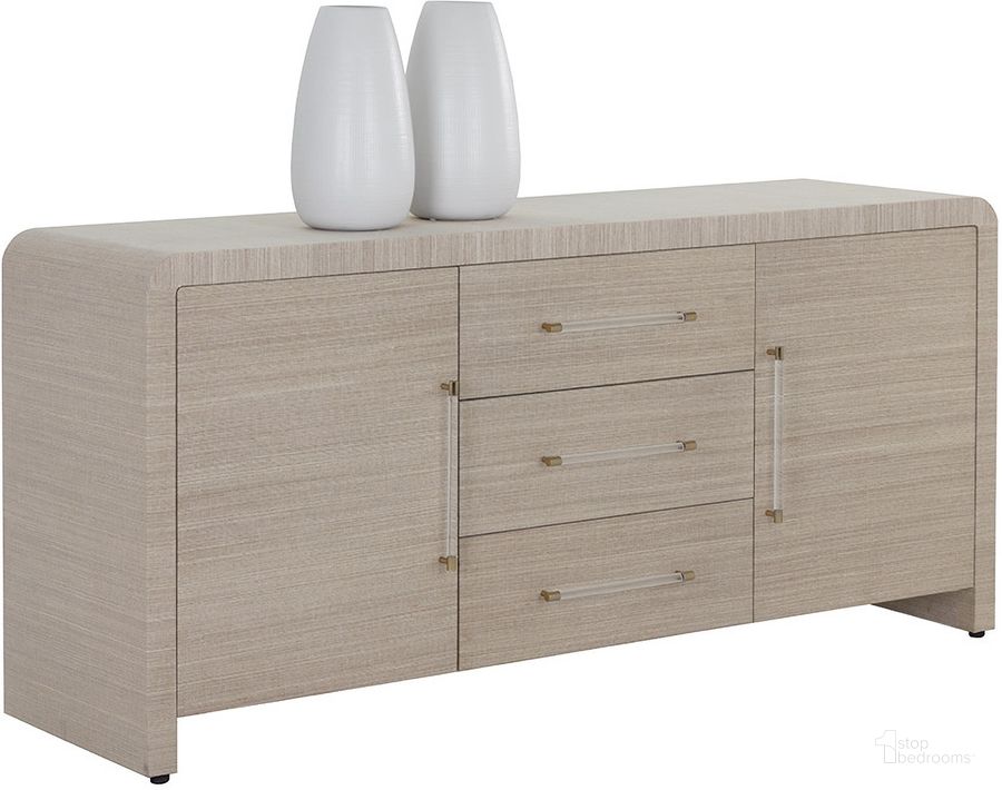 The appearance of Atherton Sideboard In Sand designed by Sunpan in the modern / contemporary interior design. This sand piece of furniture  was selected by 1StopBedrooms from Atherton Collection to add a touch of cosiness and style into your home. Sku: 109428. Product Type: Sideboard. Image1