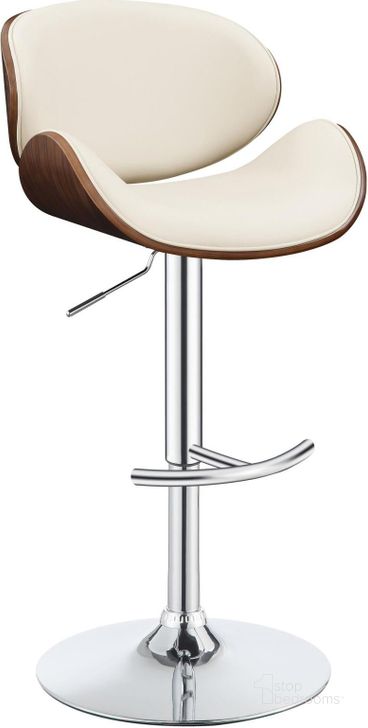 The appearance of Auberlynn Ecru Barstool 0qd2281947 designed by Luxe Linea in the modern / contemporary interior design. This ecru piece of furniture  was selected by 1StopBedrooms from Auberlynn Collection to add a touch of cosiness and style into your home. Sku: 130505. Product Type: Barstool. Material: Vinyl. Image1