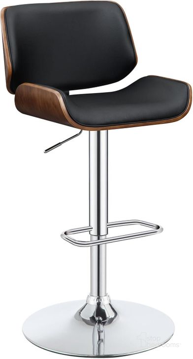 The appearance of Auberlynn Walnut Barstool 0qd2281944 designed by Luxe Linea in the modern / contemporary interior design. This walnut piece of furniture  was selected by 1StopBedrooms from Auberlynn Collection to add a touch of cosiness and style into your home. Sku: 130502. Material: Metal. Product Type: Barstool. Image1