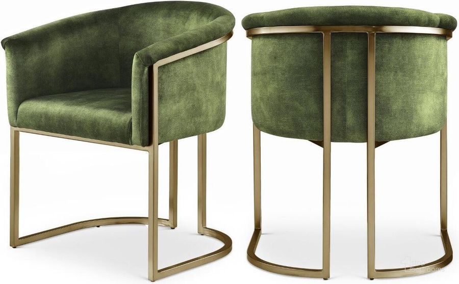 The appearance of Auch Olive Velvet Dining Chair designed by Furnique in the modern / contemporary interior design. This olive velvet piece of furniture  was selected by 1StopBedrooms from Auch Collection to add a touch of cosiness and style into your home. Sku: 758Olive-C. Product Type: Dining Chair. Material: Velvet. Image1