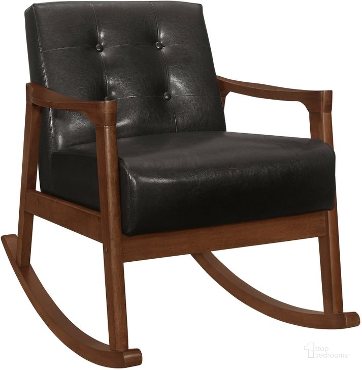 The appearance of Auden Rocking Chair In Brown designed by Homelegance in the modern / contemporary interior design. This brown piece of furniture  was selected by 1StopBedrooms from Auden Collection to add a touch of cosiness and style into your home. Sku: 1049DB-1. Material: Faux Leather. Product Type: Accent Chair. Image1