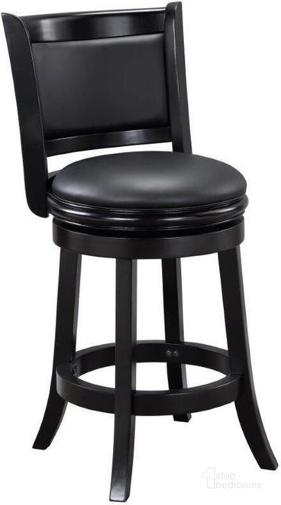 The appearance of Augusta 24 Inch Swivel Counter Stool In Black designed by Boraam Industries in the modern / contemporary interior design. This black piece of furniture  was selected by 1StopBedrooms from Augusta Collection to add a touch of cosiness and style into your home. Sku: 45824. Material: Wood. Product Type: Barstool. Image1