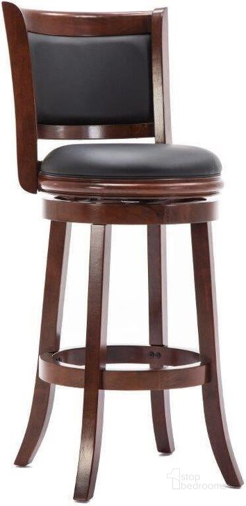 The appearance of Augusta 29 Inch Swivel Bar Stool In Cherry designed by Boraam Industries in the modern / contemporary interior design. This cherry piece of furniture  was selected by 1StopBedrooms from Augusta Collection to add a touch of cosiness and style into your home. Sku: 49829. Material: Wood. Product Type: Barstool. Image1