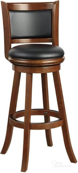 The appearance of Augusta 34 Inch Swivel Bar Stool In Cherry designed by Boraam Industries in the modern / contemporary interior design. This cherry piece of furniture  was selected by 1StopBedrooms from Augusta Collection to add a touch of cosiness and style into your home. Sku: 49834. Material: Wood. Product Type: Barstool. Image1