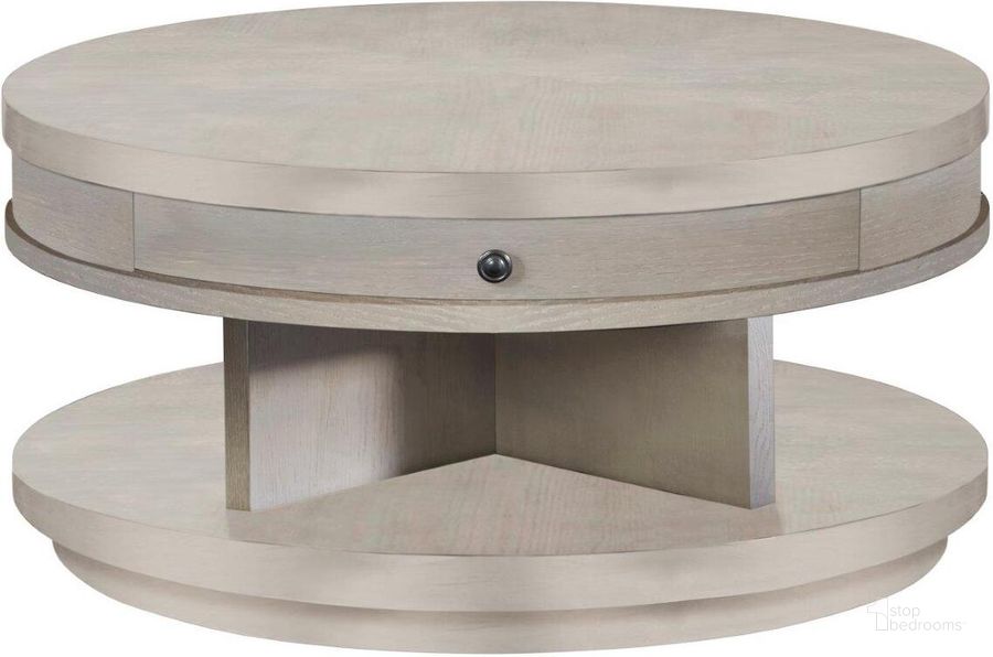 The appearance of Augustine Ii Round Cocktail Table In Gray designed by Progressive Furniture in the transitional interior design. This gray piece of furniture  was selected by 1StopBedrooms from Augustine Ii Collection to add a touch of cosiness and style into your home. Sku: T513-01. Product Type: Cocktail Table. Material: Poplar. Image1