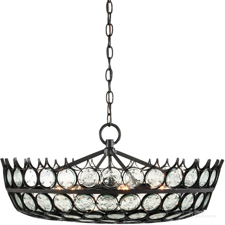 The appearance of Augustus Small Recycled Glass Chandelier In Black designed by Currey & Company in the modern / contemporary interior design. This black piece of furniture  was selected by 1StopBedrooms from Bunny Williams Collection to add a touch of cosiness and style into your home. Sku: 9000-0991. Product Type: Chandelier. Material: Iron. Image1