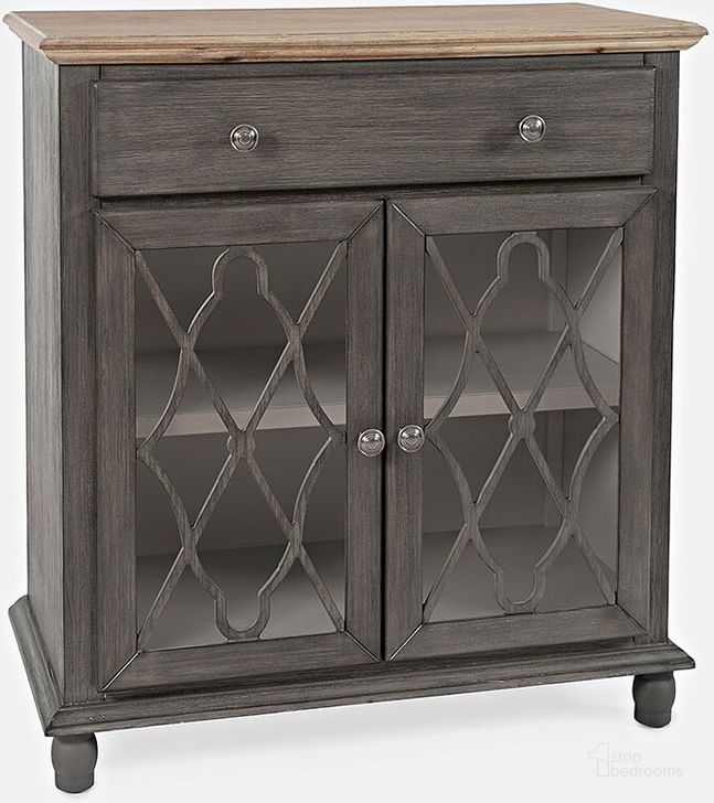 The appearance of Aurora Hills Country Wire-Brushed 2 Door Accent Chest In Grey designed by Jofran in the country / farmhouse interior design. This grey piece of furniture  was selected by 1StopBedrooms from Aurora Hills Collection to add a touch of cosiness and style into your home. Sku: 1999-31. Material: Wood. Product Type: Accent Chest. Image1