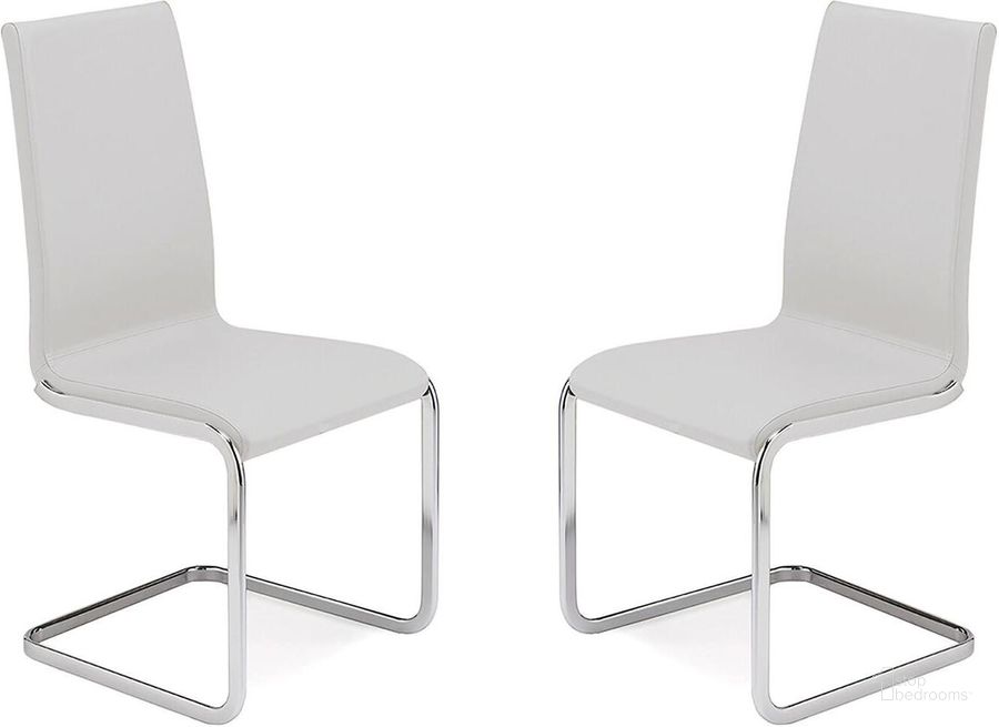 The appearance of Aurora White Dining Chair Set Of 2 designed by Casabianca Home in the modern / contemporary interior design. This white piece of furniture  was selected by 1StopBedrooms from Aurora Collection to add a touch of cosiness and style into your home. Sku: TC-2020-WH. Material: Leather. Product Type: Dining Chair. Image1