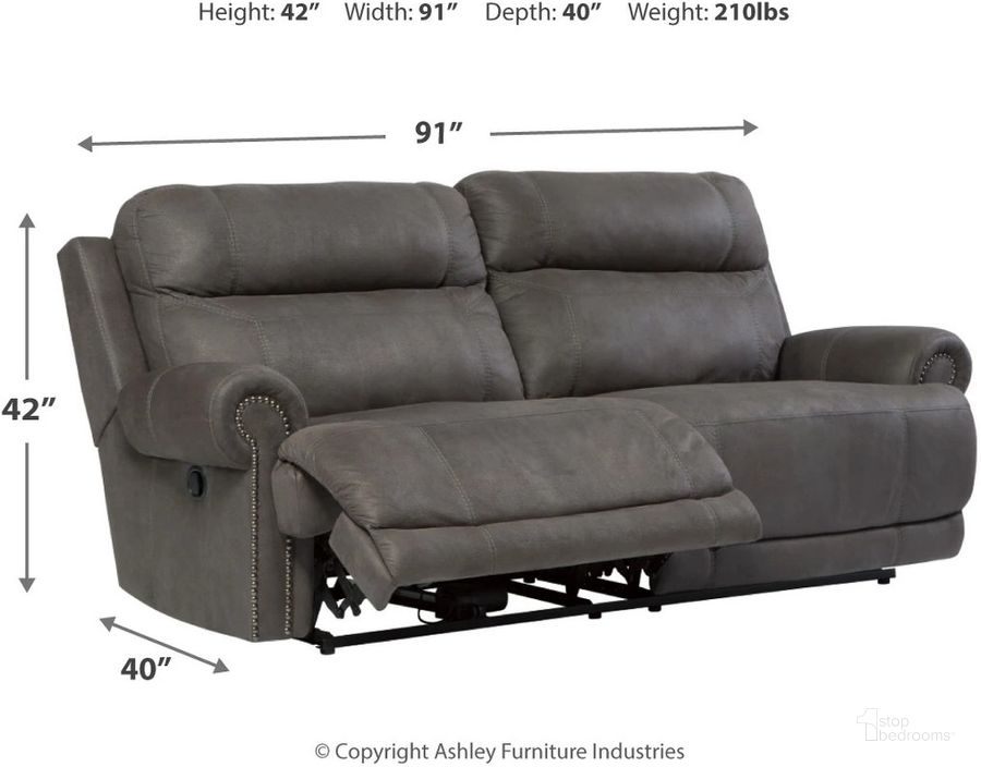 Austere Reclining Sofa In Gray by Ashley Furniture 1StopBedrooms