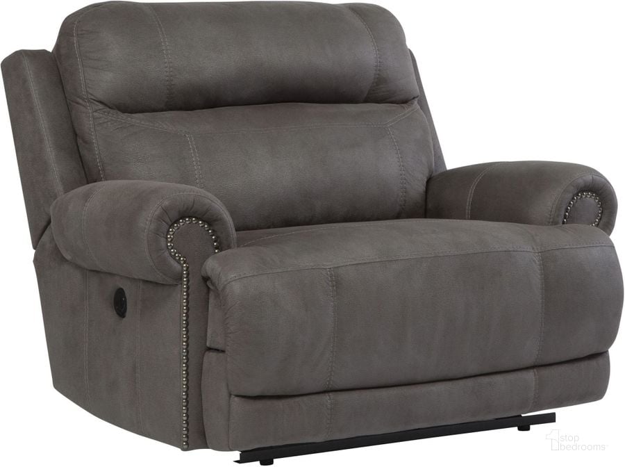 The appearance of Austere Zero Wall Wide Seat Recliner In Gray designed by Signature Design by Ashley in the modern / contemporary interior design. This gray piece of furniture  was selected by 1StopBedrooms from Austere Collection to add a touch of cosiness and style into your home. Sku: 3840152. Material: Fabric. Product Type: Recliner. Key Features: Recliner. Image1